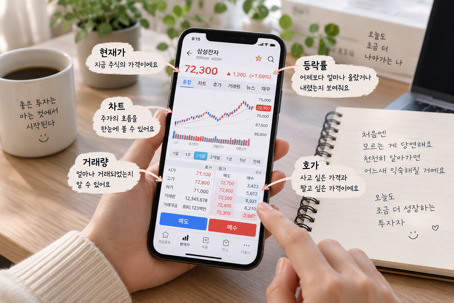 주식 앱을 처음 열었다면｜현재가&middot;거래량&middot;호가 이해하기
