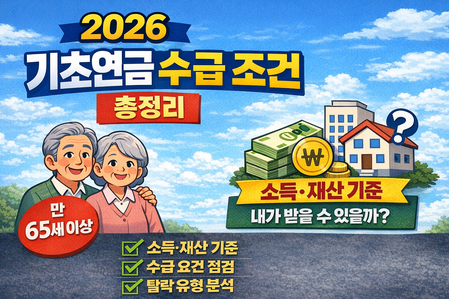 2026 기초연금 수급 조건 소득 재산 기준 정리