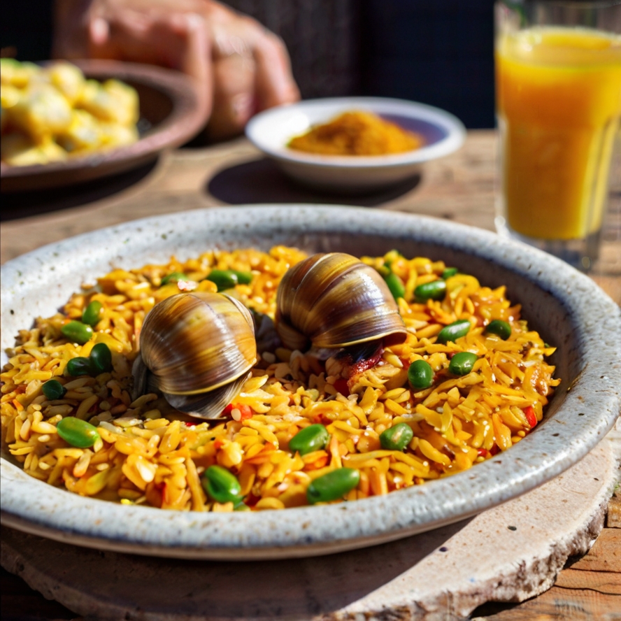 발렌시아 대표음식 빠에야를 묘사한 이미지