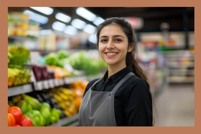 마트-진열대-점원