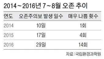 한낮 오존 농도 산책 시간 조절 실내 운동 대안_15
