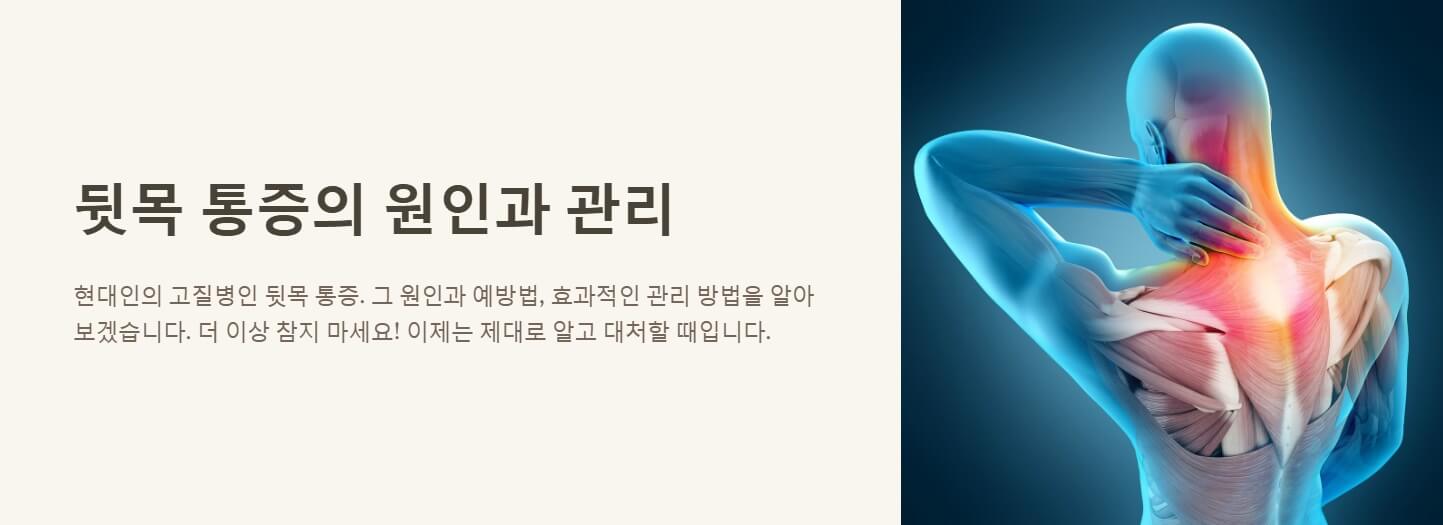 뒷목 통증 원인