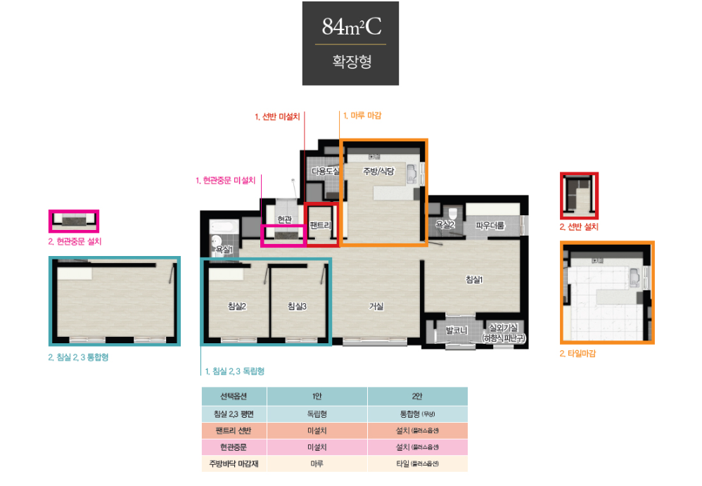 영종하늘도시 센트럴푸르지오자이 - 84C 평면도