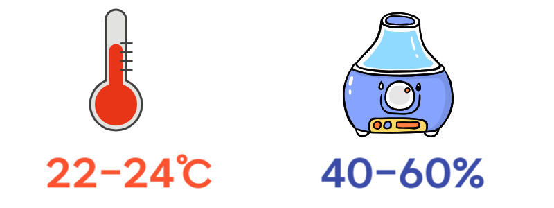 실내 적정 습도와 온도 유지 이미지
