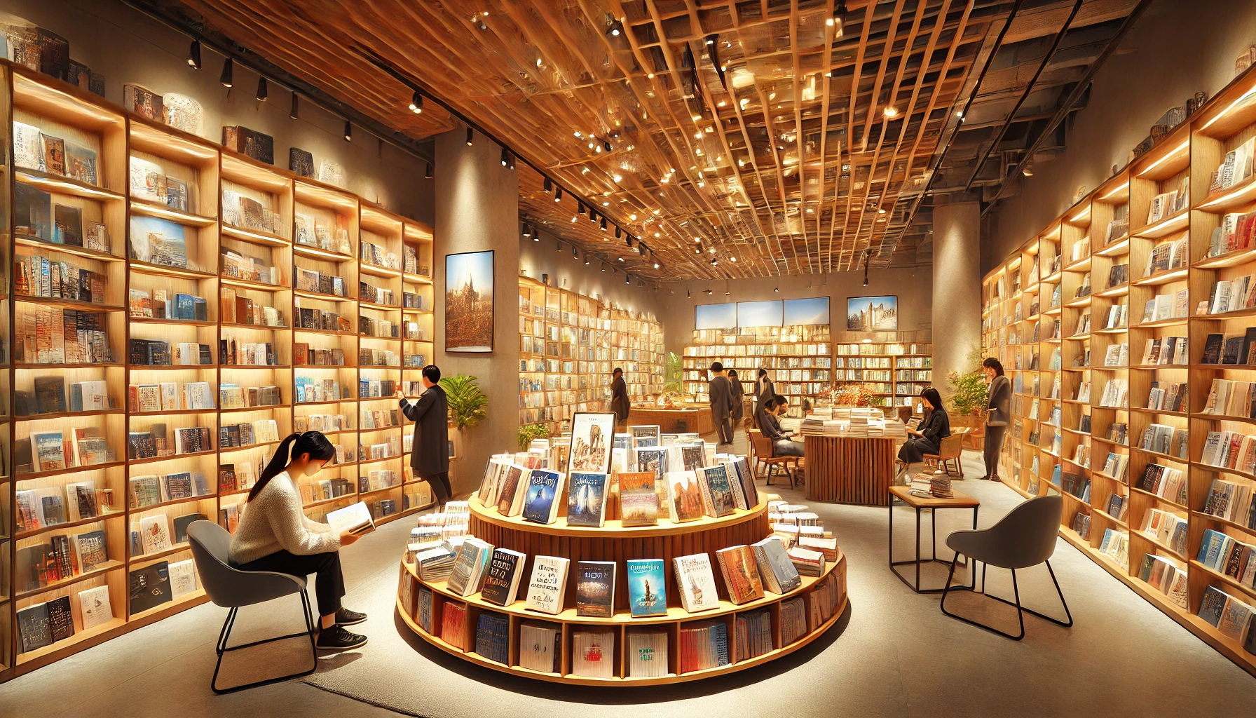 서점의 많은 책들