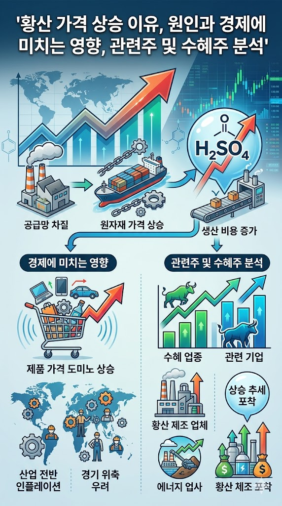 황산 가격 상승 이유, 원인과 경제에 미치는 영향, 관련주 및 수혜주 분석