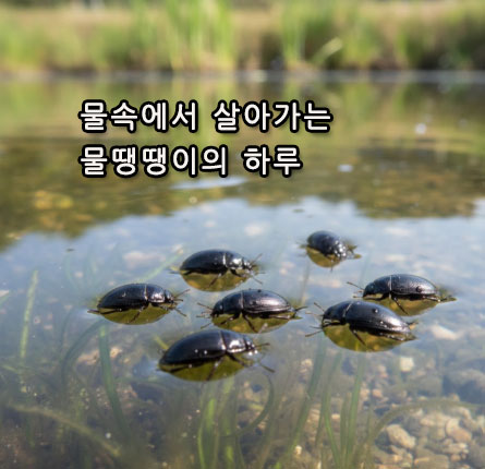 물속에서 살아가는 물땡땡이의 하루