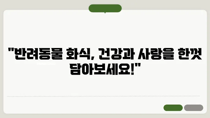 고양이와 강아지 화식, 건강한 식습관 추천