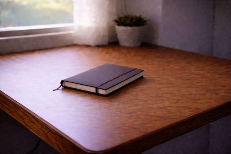 기록을 남기는 행위 그 자체에 집중한 조용한 책상 풍경