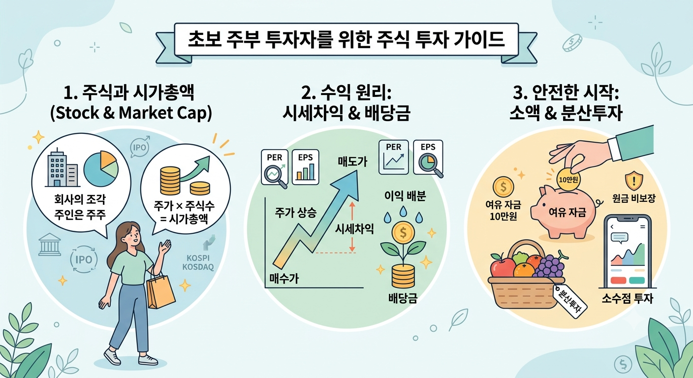 주식투자 (개념, 수익원리, 시작법)