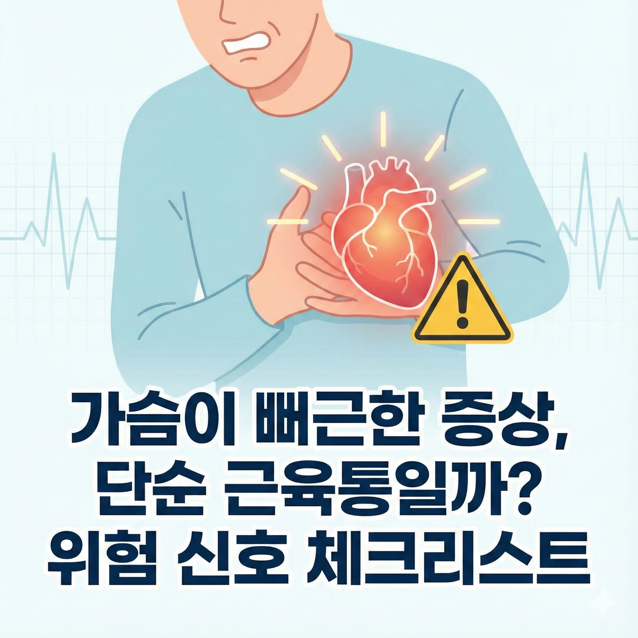 가슴이 뻐근한 증상 원인 5가지와 반드시 병원에 가야 하는 위험 신호