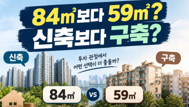 부동산 투자, 84㎡보다 59㎡가 유리할까? 신축보다 구축을 봐야 하는 이유