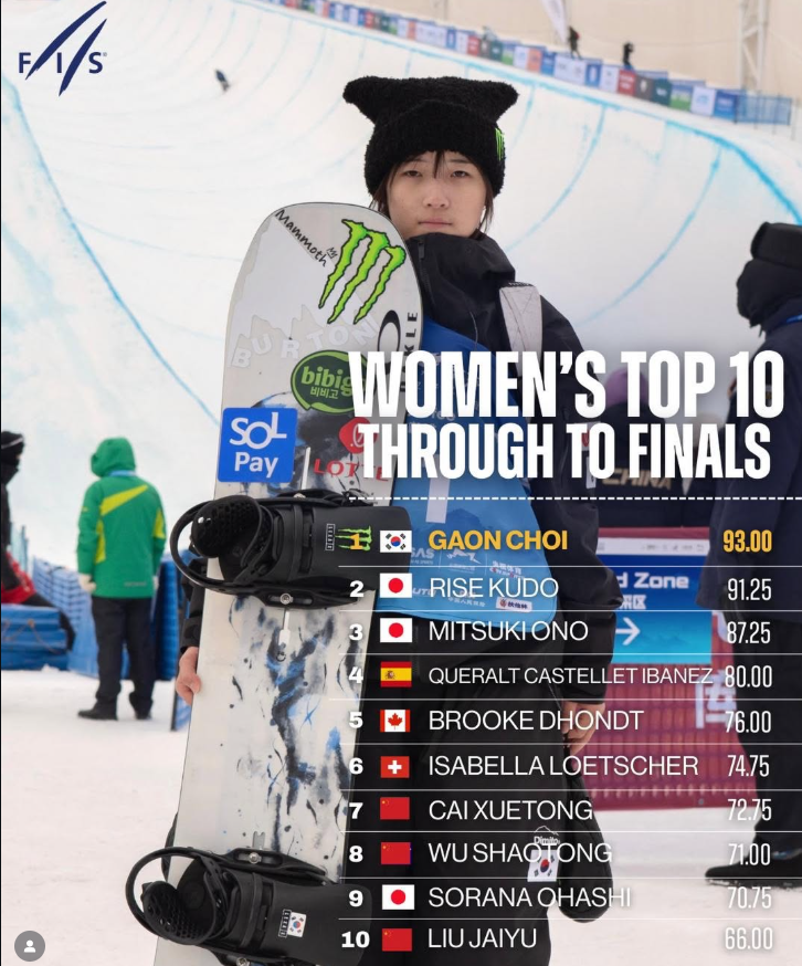 최가온 스노보드