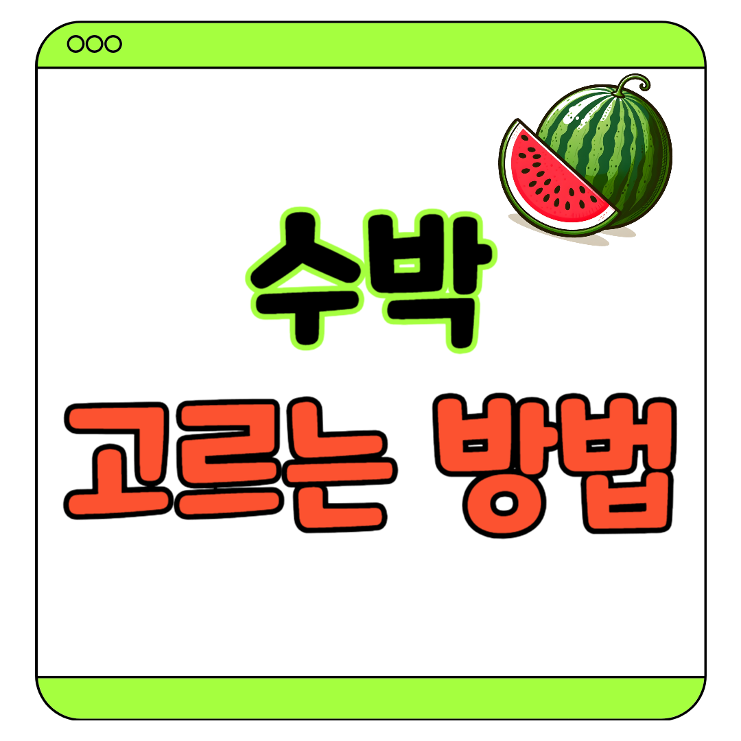 수박 고르는 방법