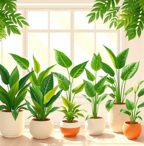 다양한 공기 정화 식물