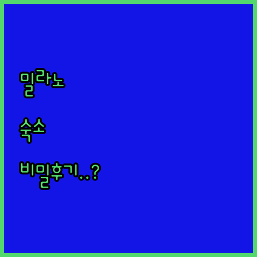 밀라노 여행 숙소 예약 전 확인하는 ..