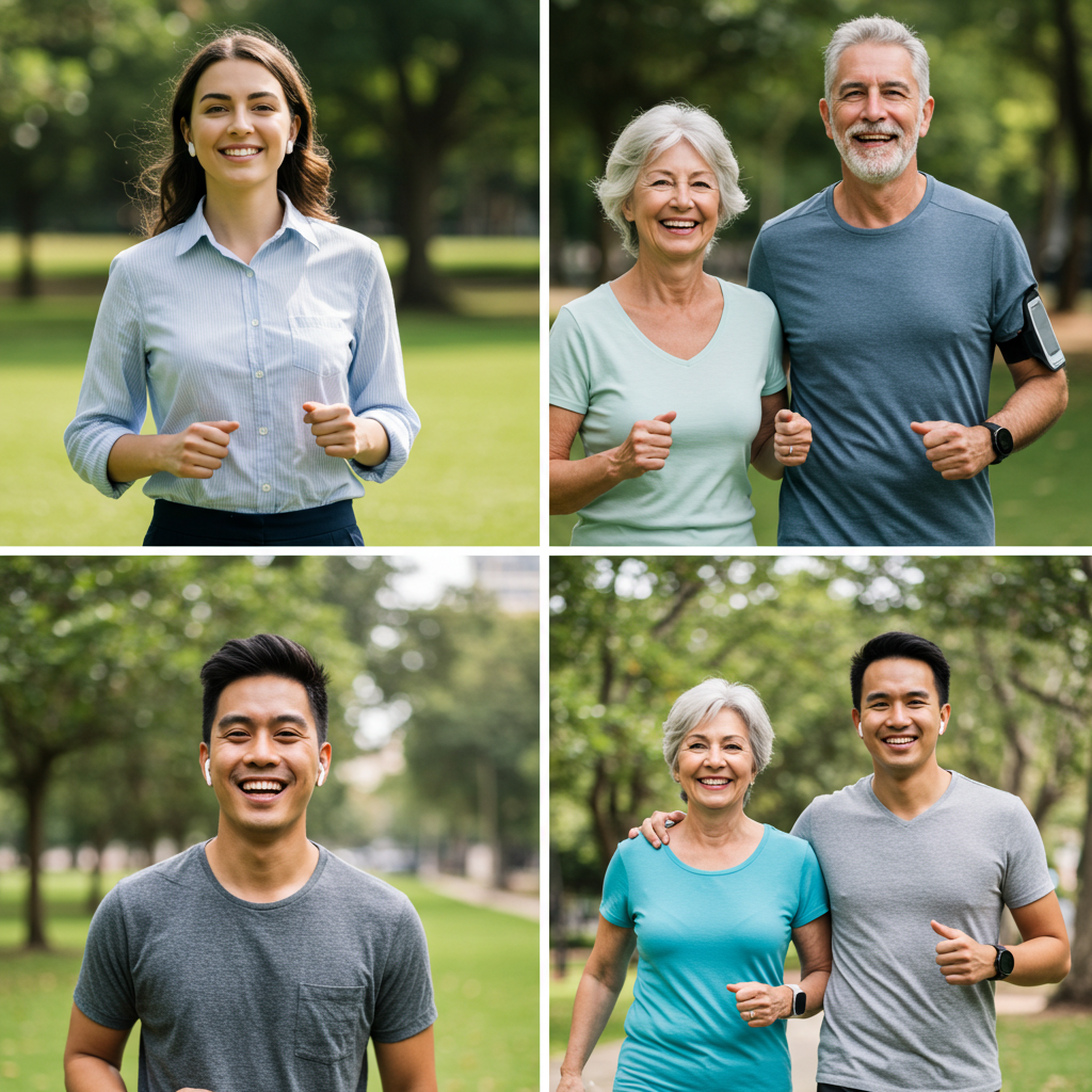 일본식 걷기 운동을 추천하는 다양한 사람들