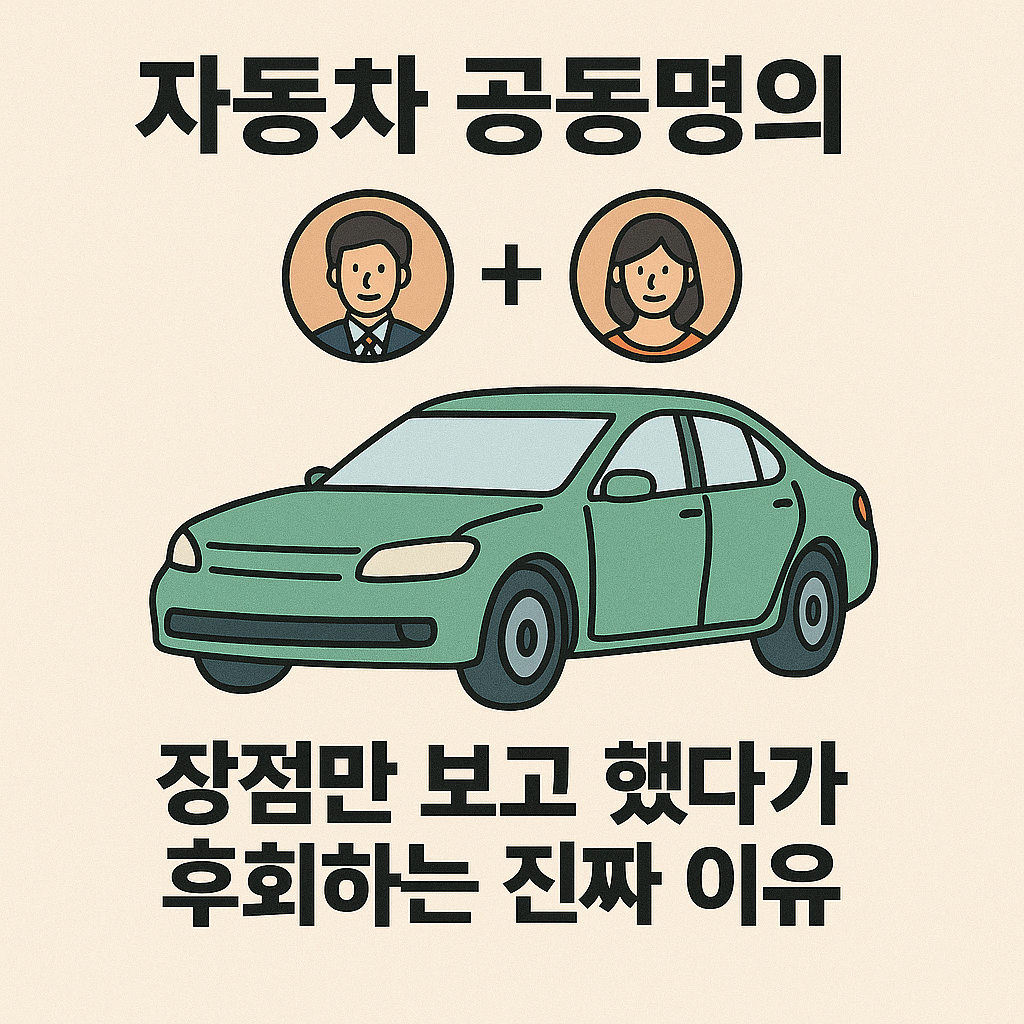 자동차 공동명의, 장점만 보고 했다가 후회하는 진짜 이유