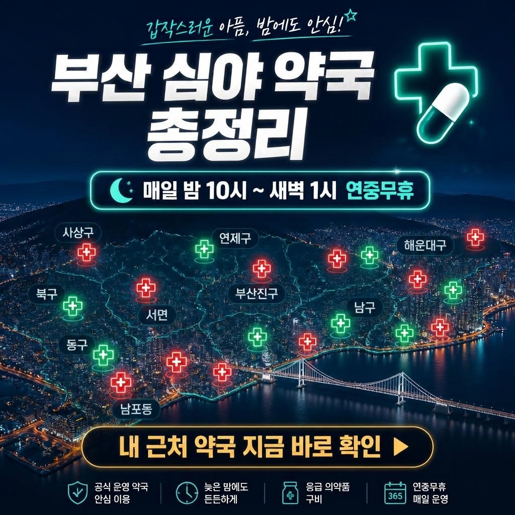 부산 심야 약국 ❘ 근처 24시 문여는 약국 찾기