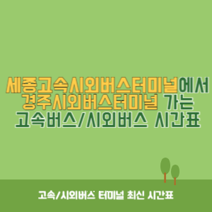 세종고속시외버스터미널에서 경주시외버스터미널 가는 고속버스_시외버스 시간표