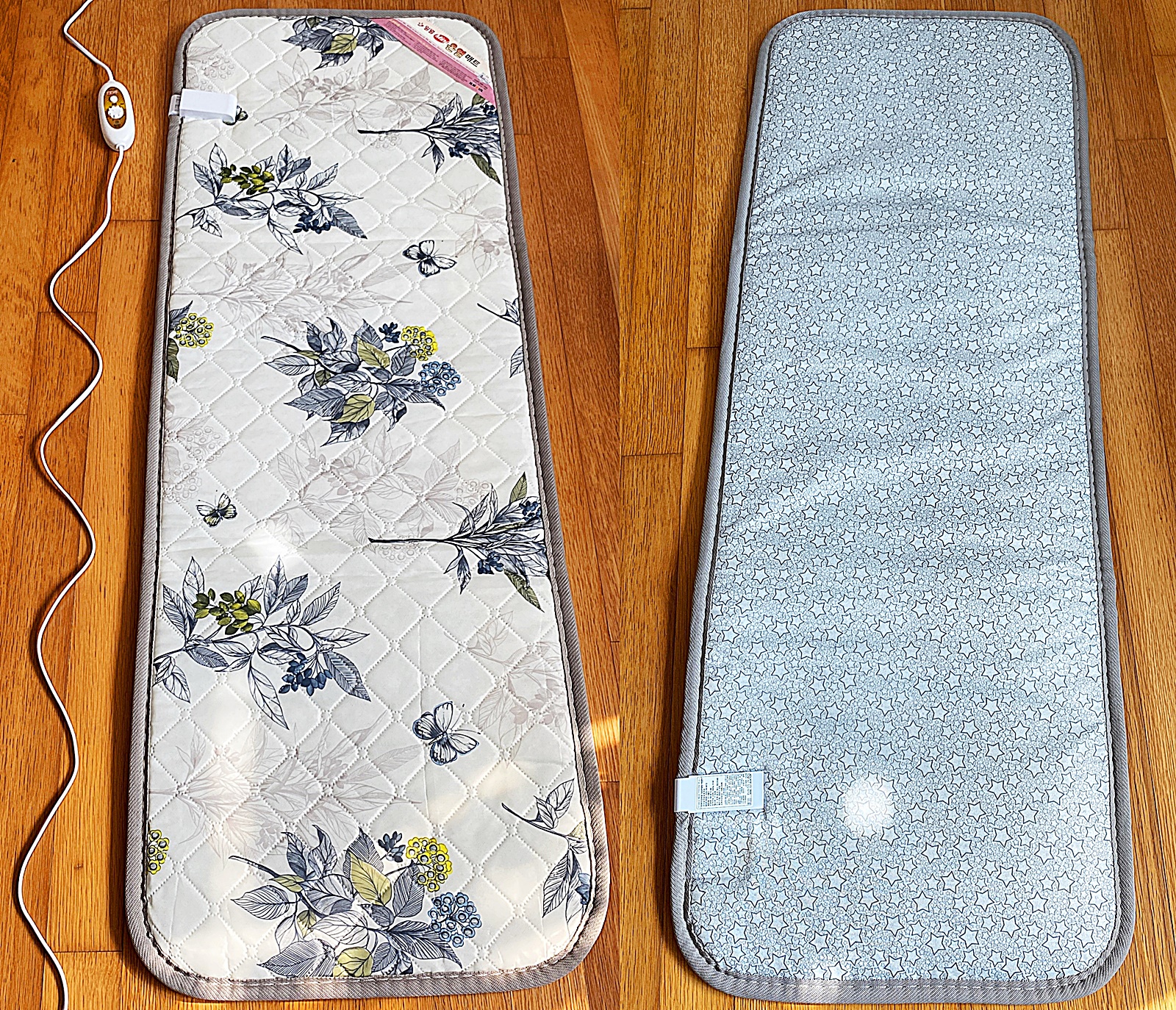 일월 전기매트 앞면과 뒷면