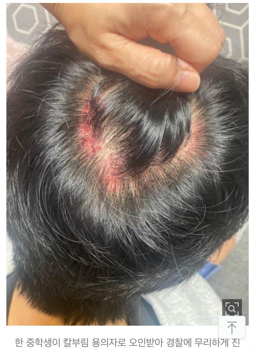 중학생이 경찰에 무리하게 진압 당함