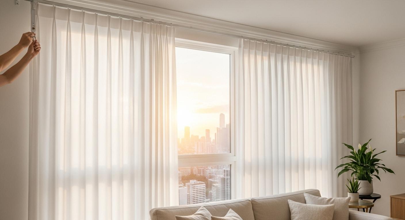 천장에 커튼 달기