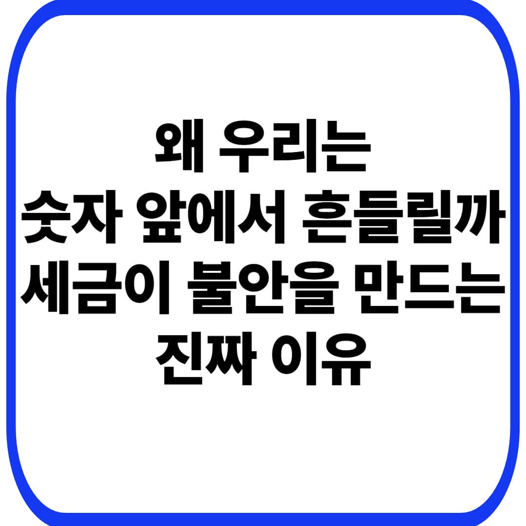 세금과 불안의 본질: 우리는 왜 숫자 앞에서 흔들리는가