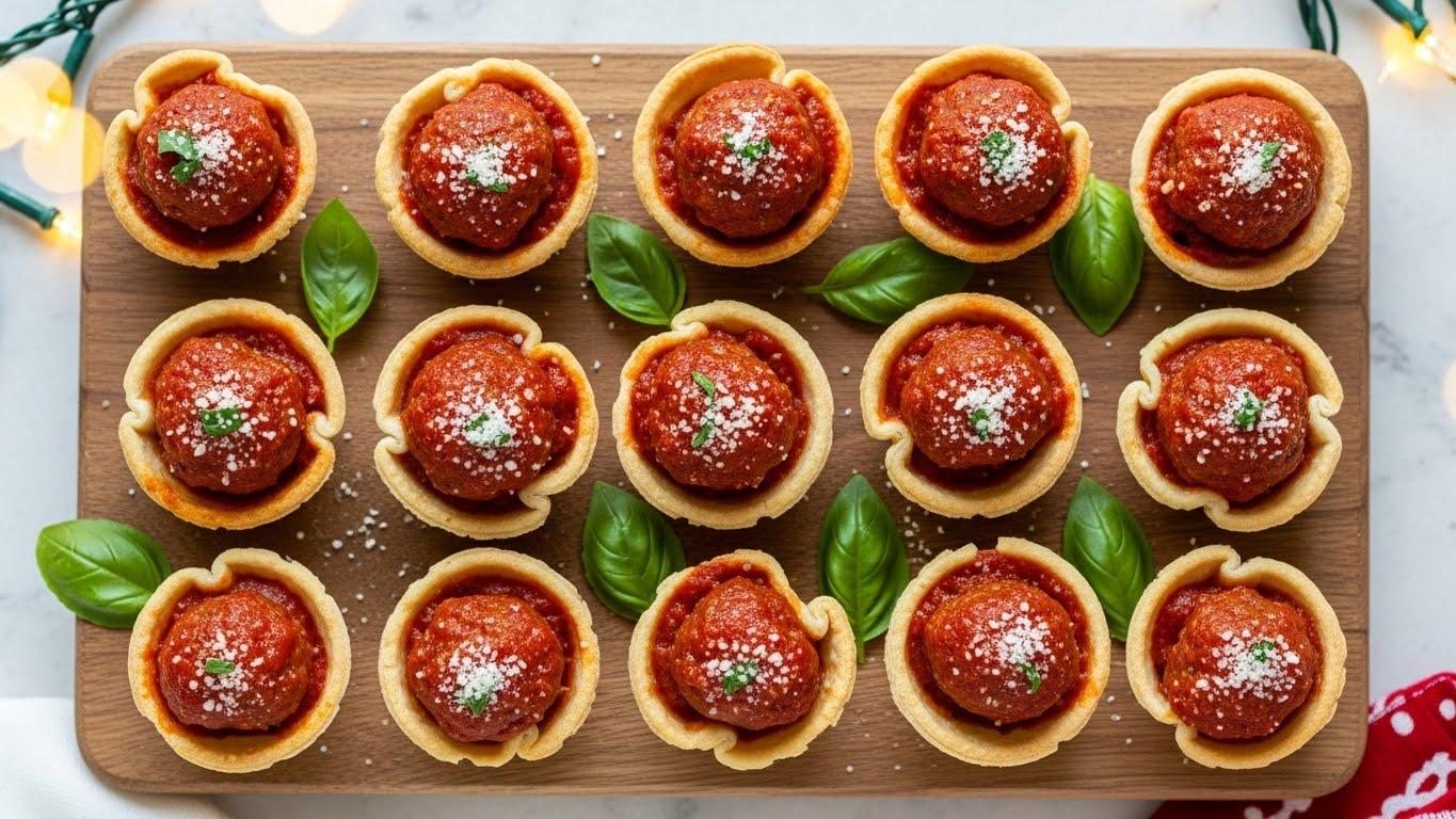 연말 파티 요리로 제격인 토마토소스 미트볼 미니컵