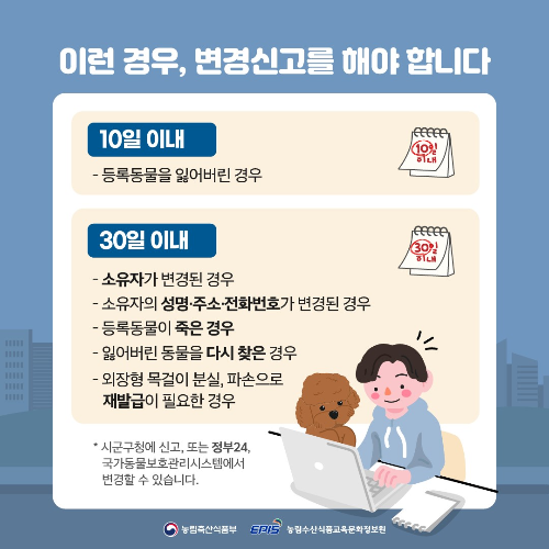 알트태그-반려동물 등록제 신고내용 안내