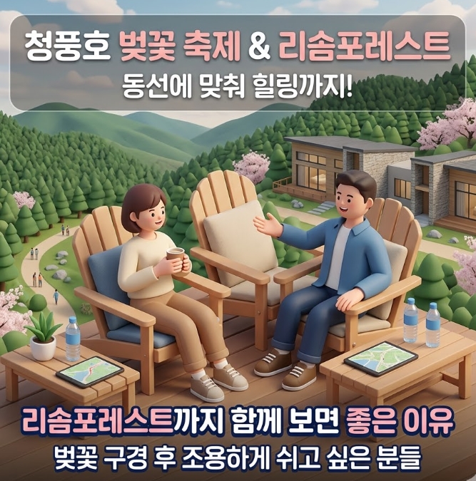 제천 반값여행 신청방법 청풍호 벚꽃축제 리솜포레스트