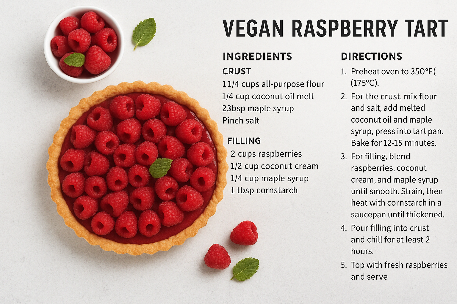 비건 라즈베리 타르트