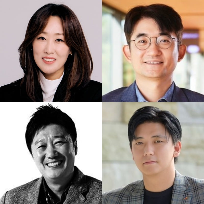 (시계 방향으로) 이선영 CJ ENM 커머스부문 대표, 윤상현 CJ ENM 대표, 방준식 CJ 4DPLEX 대표, 정종민 CJ CGV 대표.