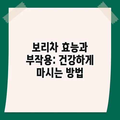 보리차 효능과 부작용: 건강하게 마시는 방법