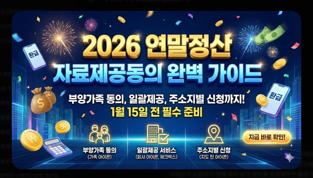 2026 연말정산 자료제공동의 신청방법 완벽 정리
