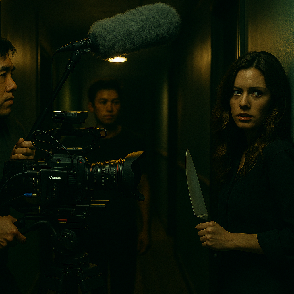 OTT 스릴러 영화 제작 현장의 비하인드 컷