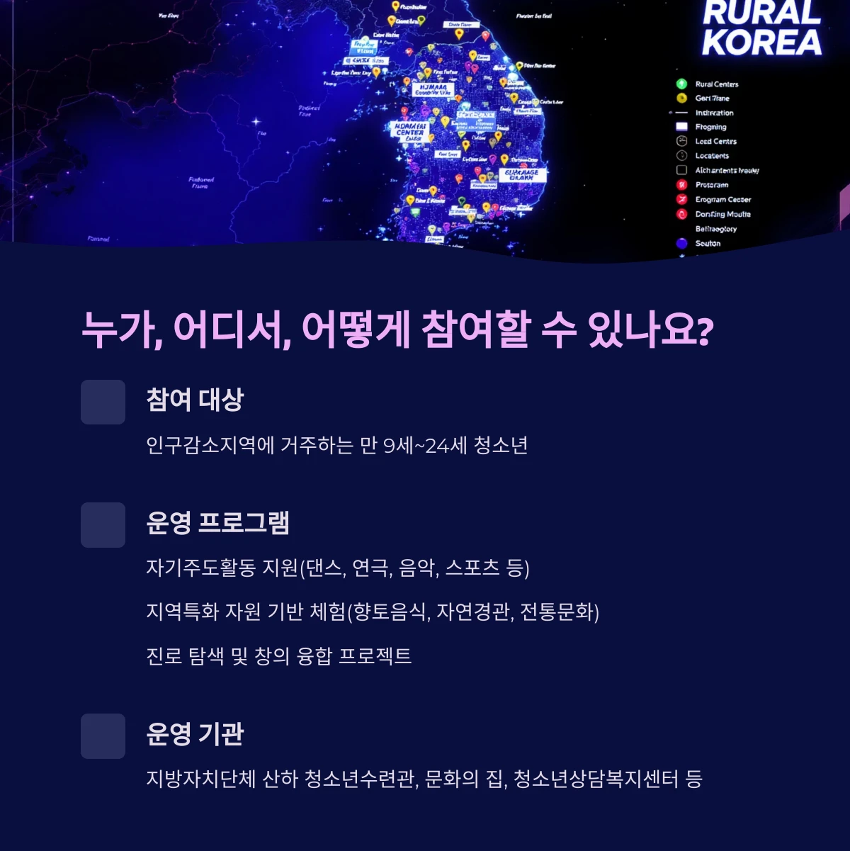 인구감소지역 청소년 성장지원사업 신청방법 연간일정 안내