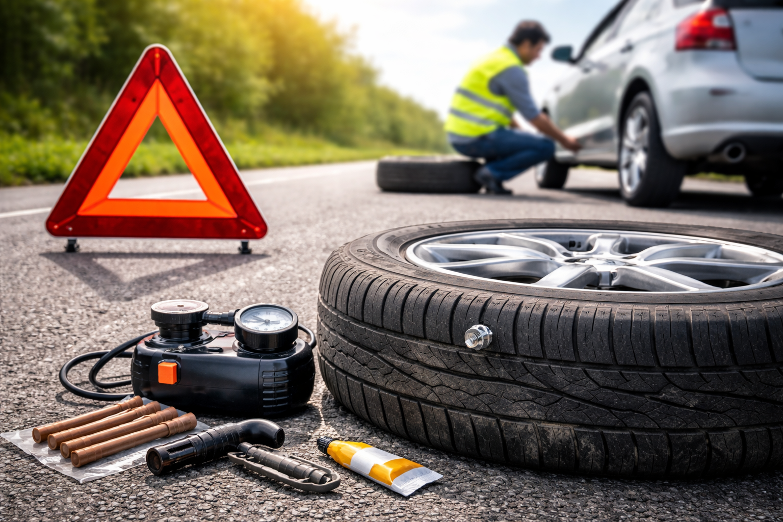 타이어 펑크 났을 때 가장 빠르고 안전하게 대처하는 방법 총정리 관련 사진
