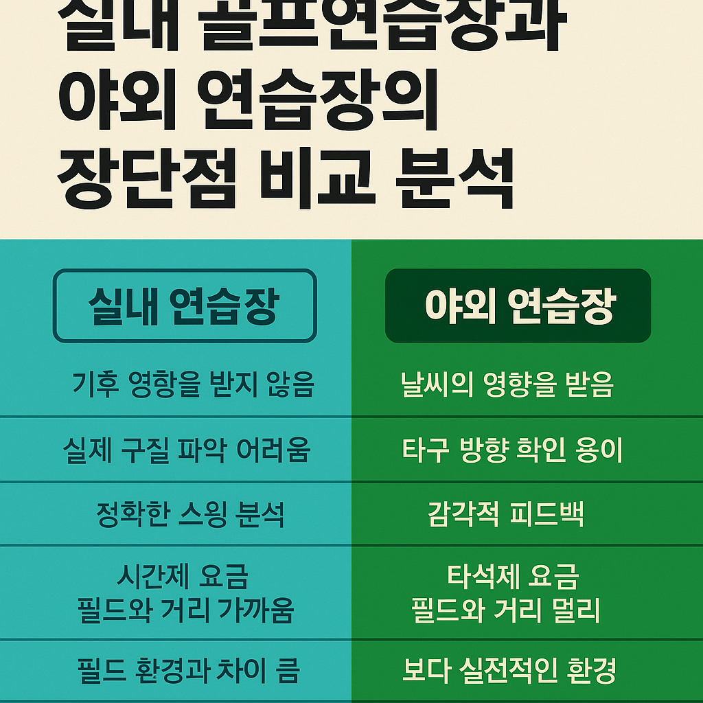 실내 골프연습장과 야외 연습장의 장단점 비교 분석 사진
