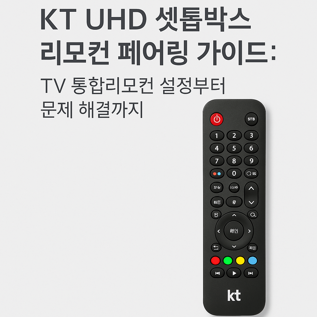 KT UHD 셋톱박스 리모컨 페어링 가이드 TV 통합리모컨 설정부터 문제 해결까지