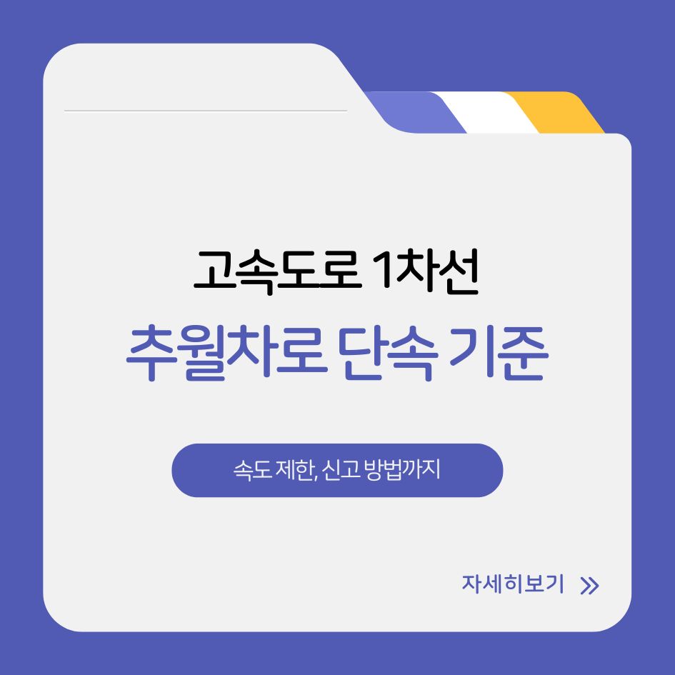 고속도로 추월차로 단속 기준