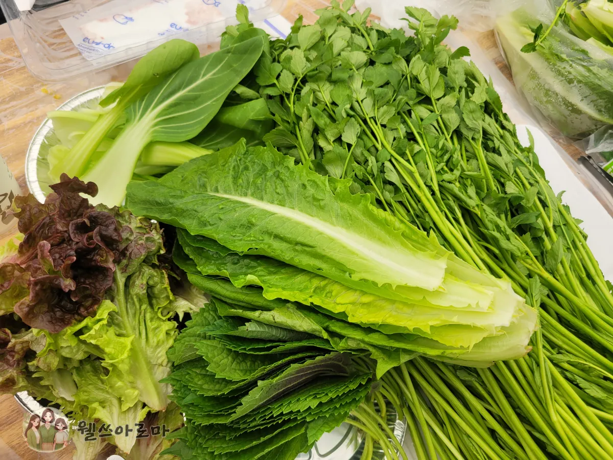 미나리삽겹살-3번집-따로준비해간야채들과미나리