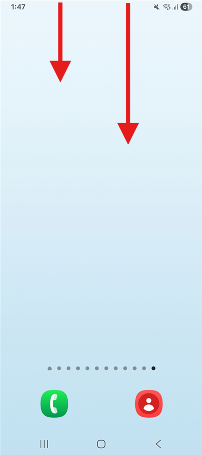 방법 1: 화면 상단에서 아래로 손가락 끌어내리기