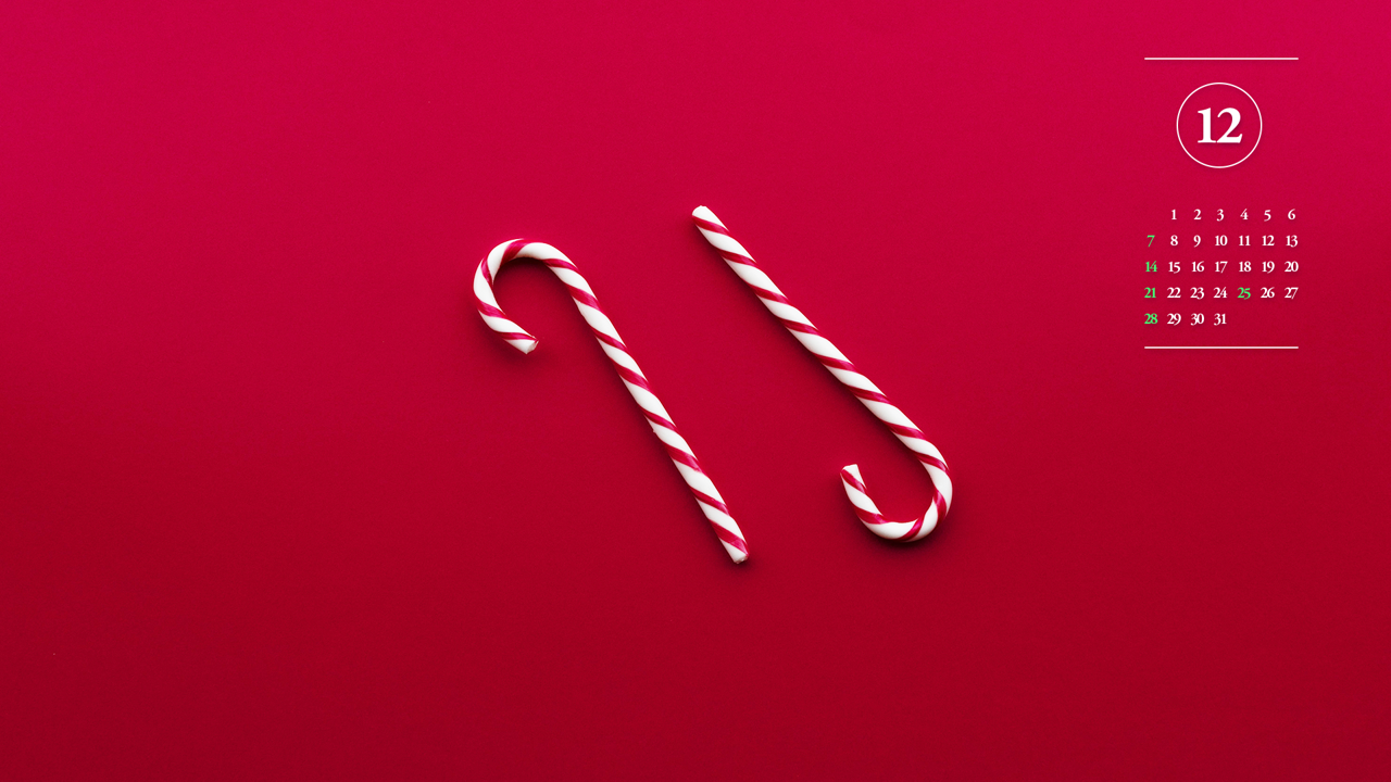 04 크리스마스 막대사탕 A - 2025년12월 노트북배경화면
