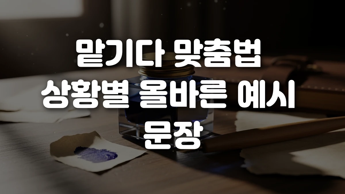 맡기다 맞춤법 상황별 올바른 예시 문장