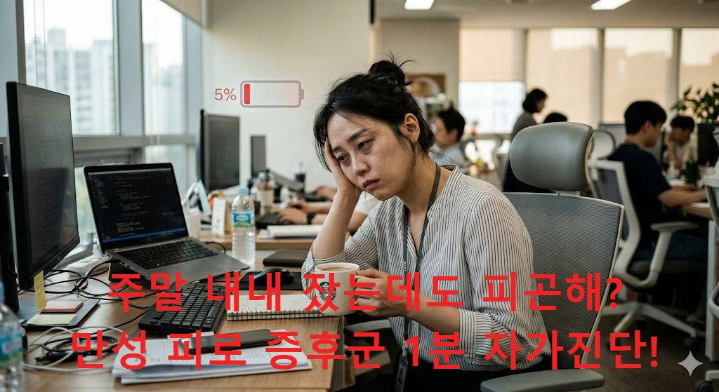 커피를 마셔도 피로가 풀리지 않아 지쳐있는 한국인