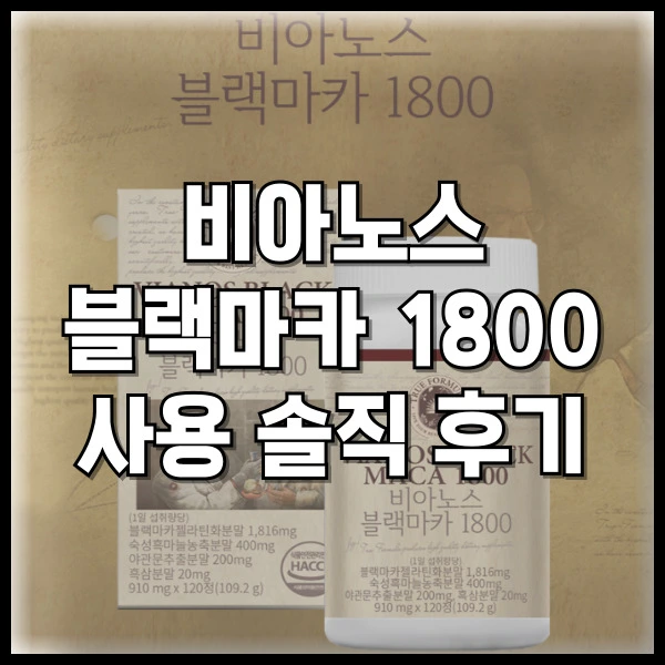 비아노스 블랙마카 1800 사용 솔직 후기