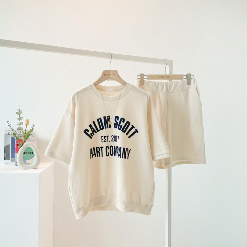 스콧 레터링 반팔 반바지 트레이닝복 세트 4c