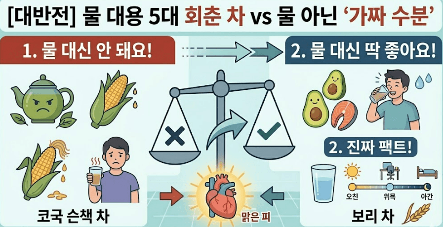 물 대신 마시면 10년 젊어지는 '회춘 차(茶)' 5가지와 올바른 수분 섭취법