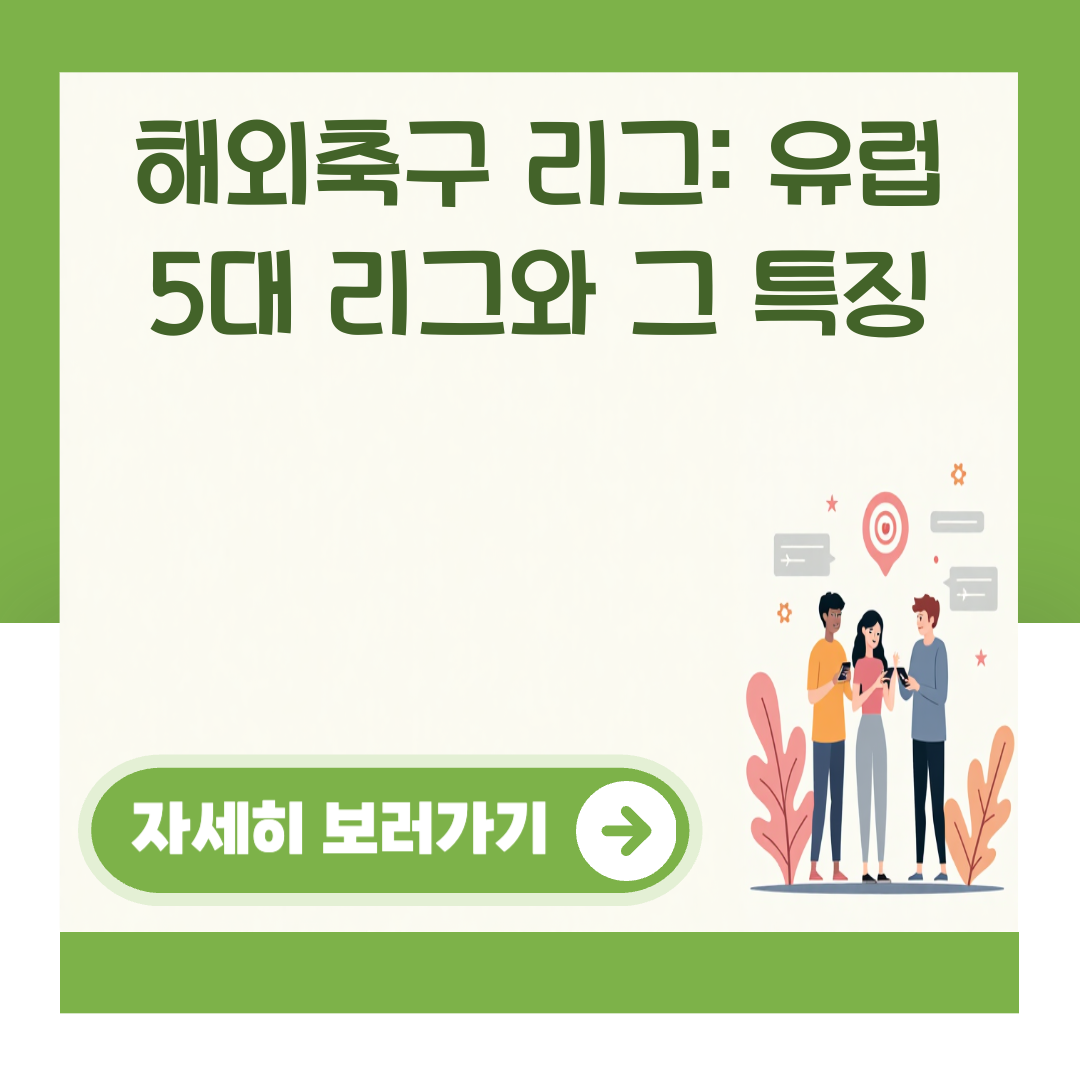 해외축구 리그: 유럽 5대 리그와 그 특징 대표 이미지